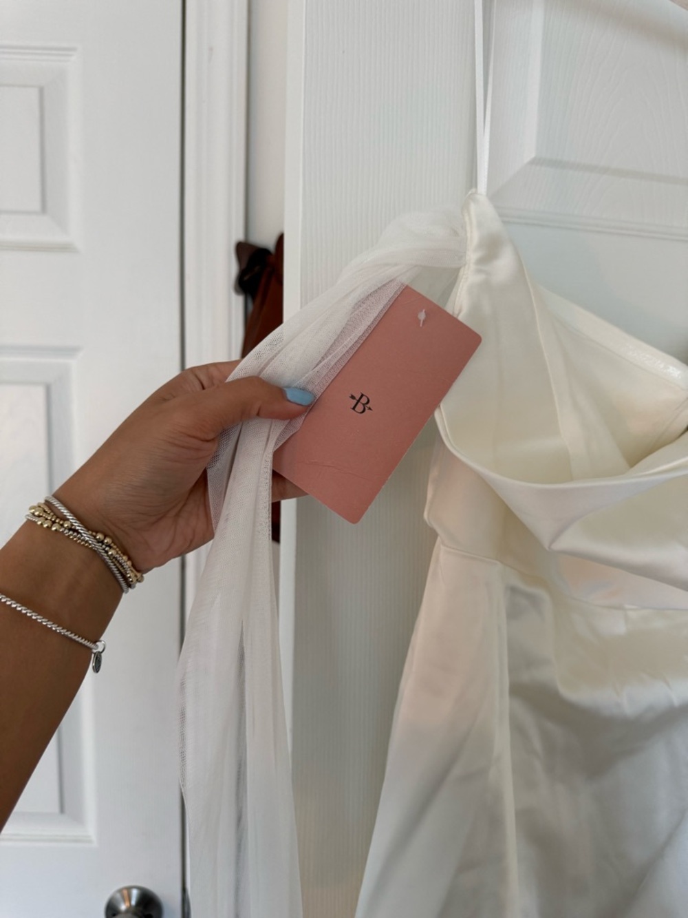 BHLDN White Satin Bridal Slip Dress